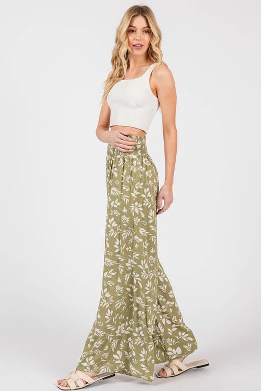 Final Touch Smock Waist Wide Leg Pants