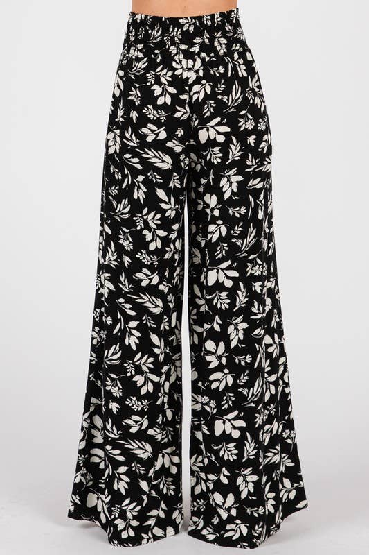 Final Touch Wide Smock Waist Wide Leg Pants