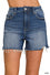 Distressed Hem Denim Shorts