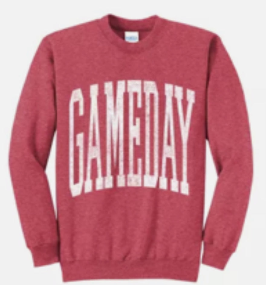 GAMEDAY Arch Distressed Crewneck Sweatshirt