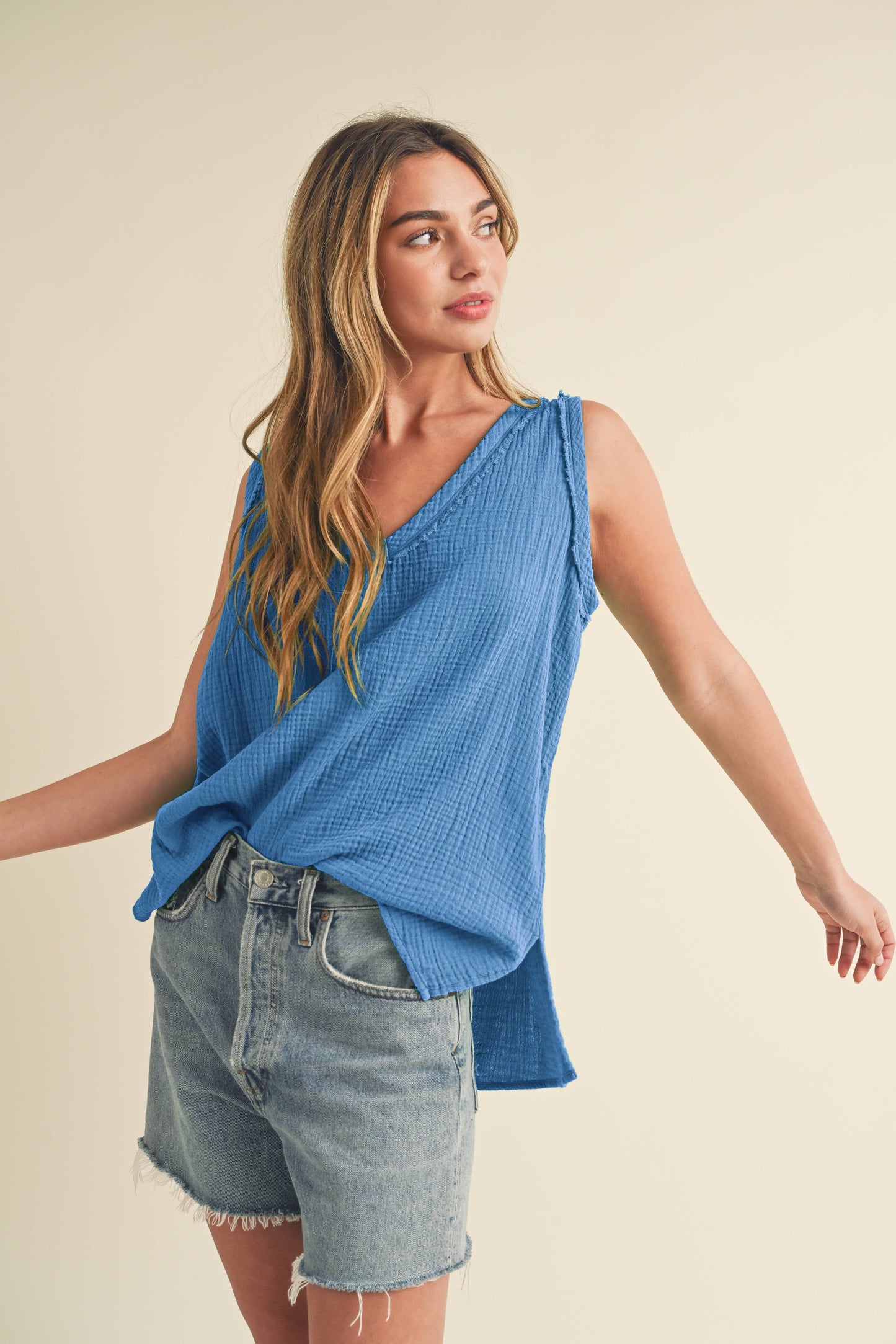 Nasia Tank in Azure Blue