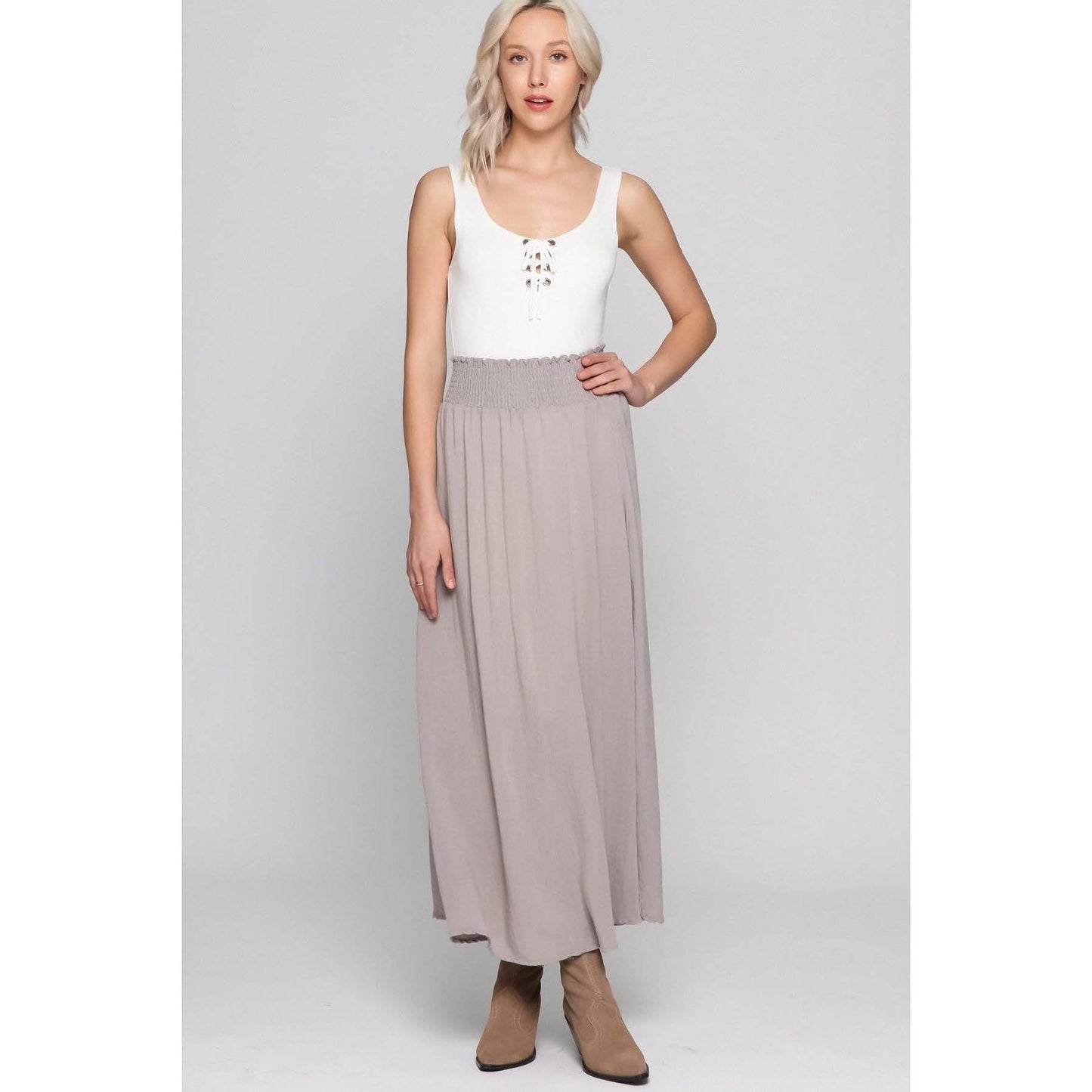 Sand Wash Woven Maxi Skirt
