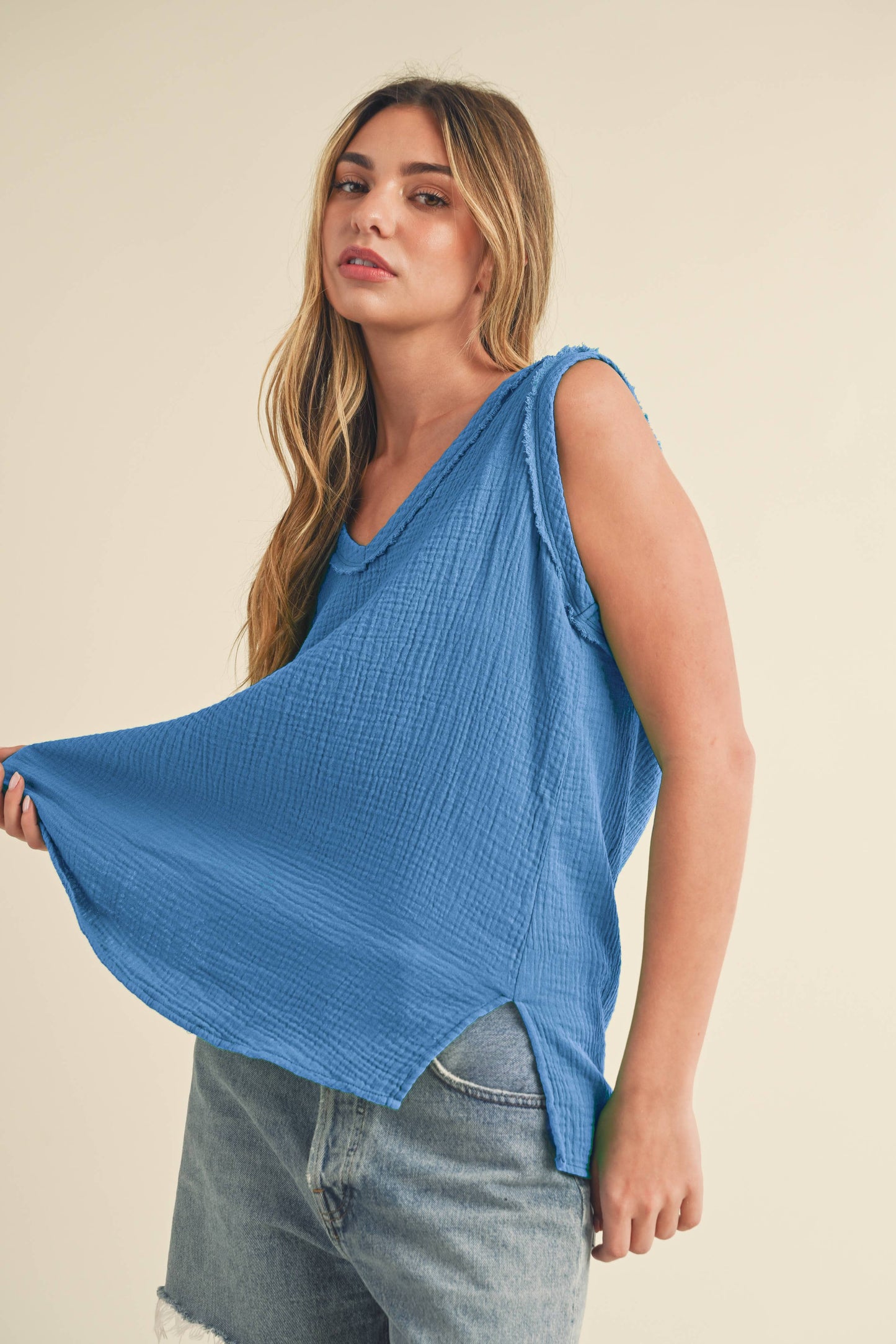 Nasia Tank in Azure Blue