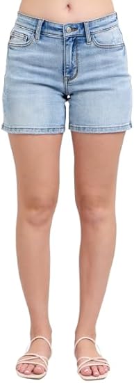 Judy Blue Mid Rise Vintage Wash Dad Shorts