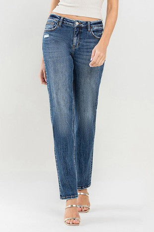 Plus Size Mid Rise Straight Leg Jeans