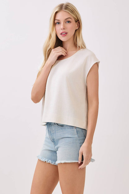 Final Touch - Woven Extended Sleeve Boxy Top