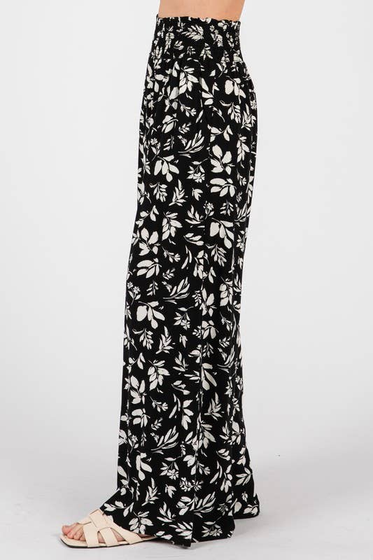 Final Touch Wide Smock Waist Wide Leg Pants