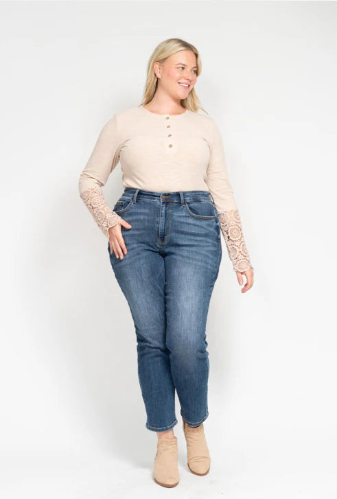 Judy Blue Plus Size High Waist Slim Jeans - 82549PL