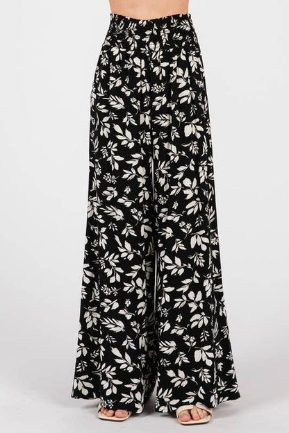 Final Touch Wide Smock Waist Wide Leg Pants