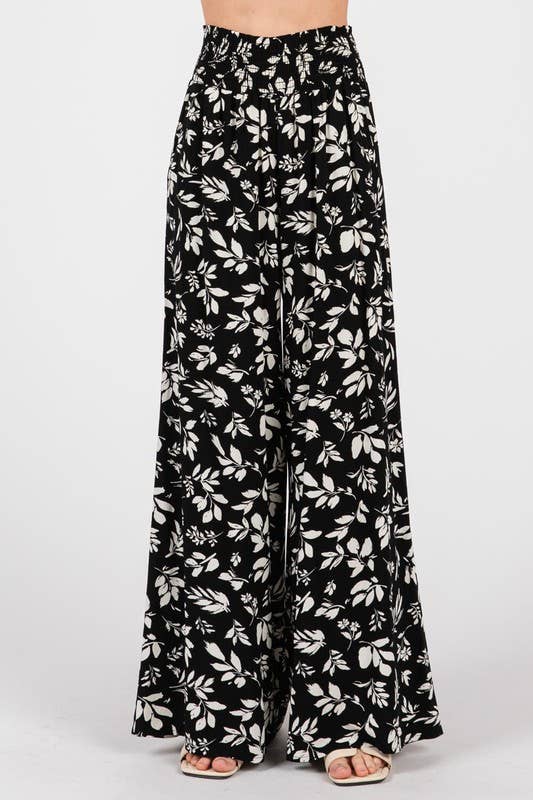 Final Touch Wide Smock Waist Wide Leg Pants