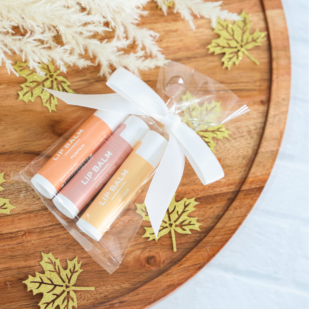 Taylor Made Organics - Fall Lip Balm Gift Set – Pumpkin, Citrus & Vanilla Chai