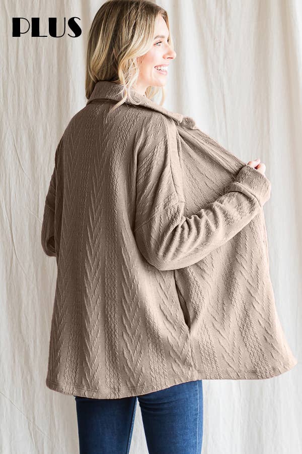 Cable Knit Button Down Shacket