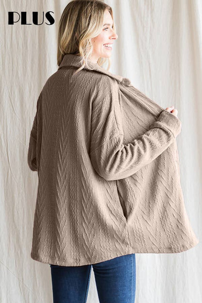 Cable Knit Button Down Shacket